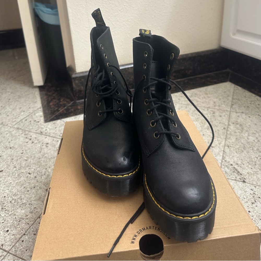 Black leather Dr. Martens boots, size 6.5/7